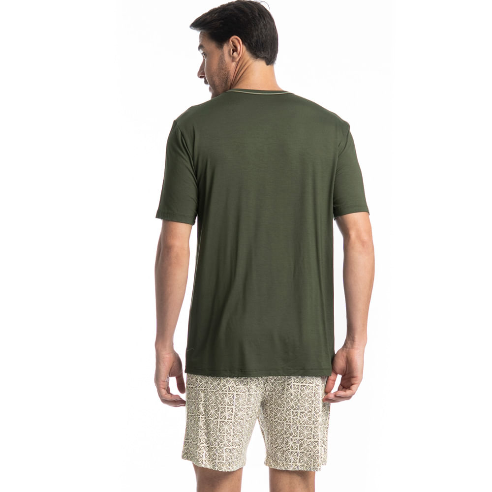 Pijama Masculino Curto Apolo Tombini Verde - Imagem 2