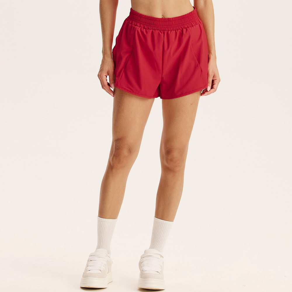 Shorts Feminino Duplo Rebound Vivame Vermelho - Imagem 1