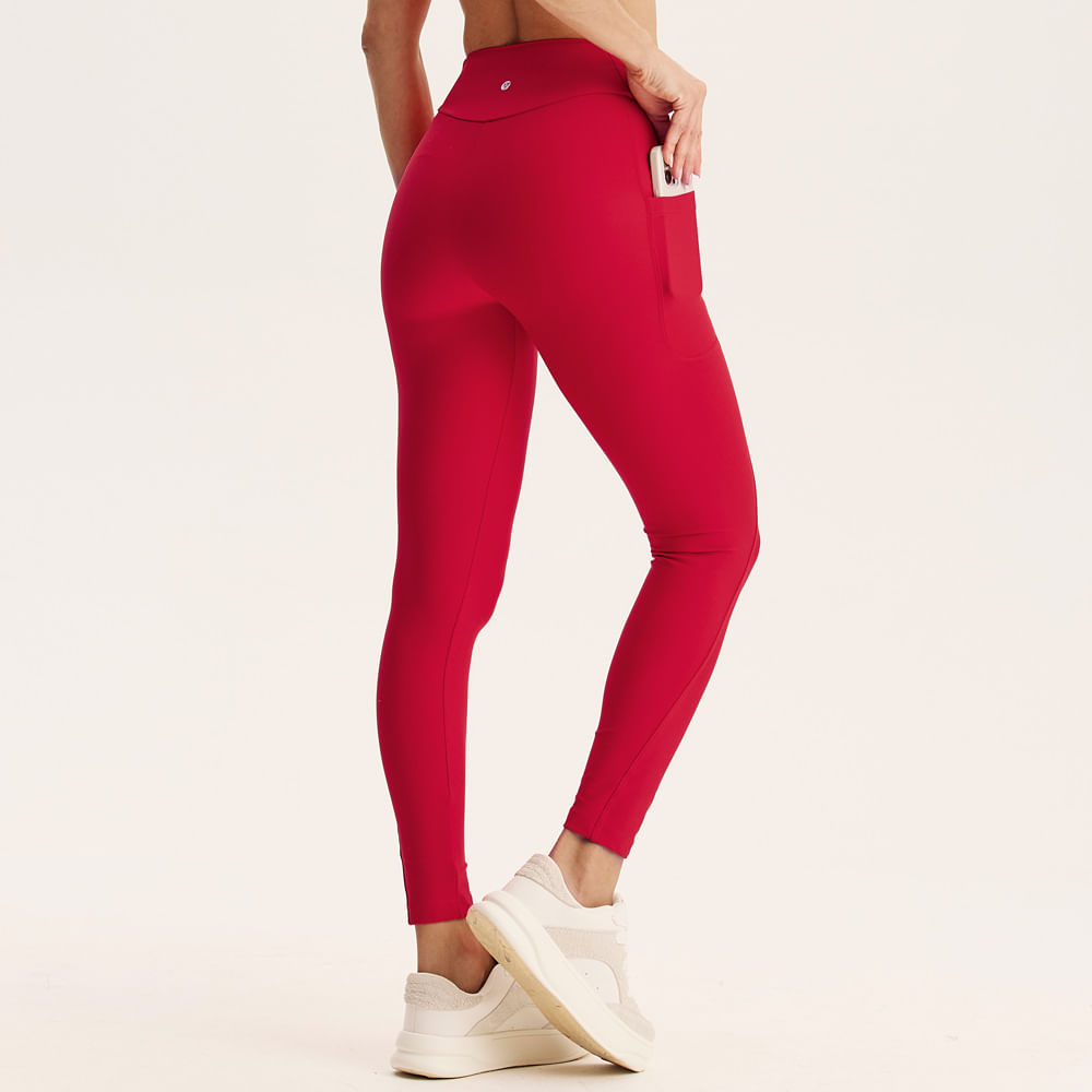 Calça Legging Comfort Shape Com 2 Bolsos Rebound Vivame Vermelho - Imagem 2