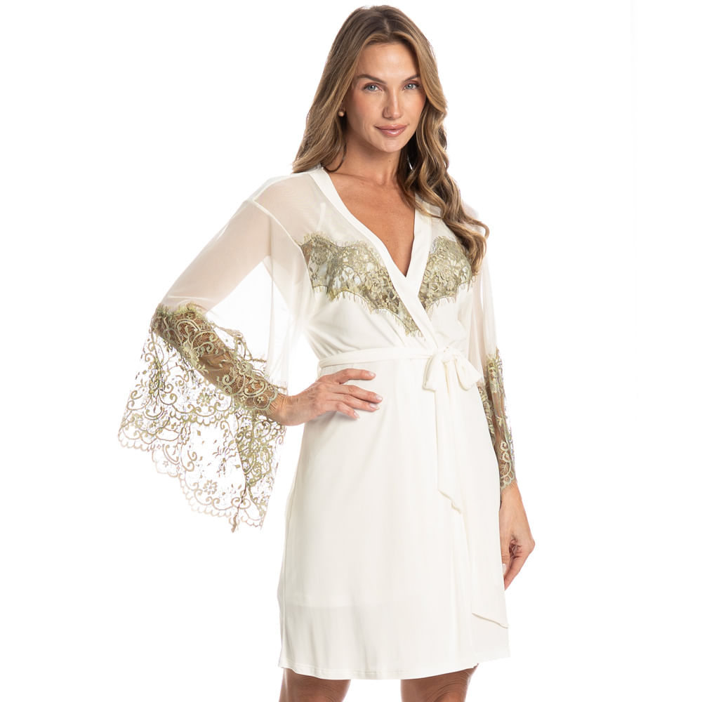 Robe Curto Feminino Petúnia Branco - Imagem 1