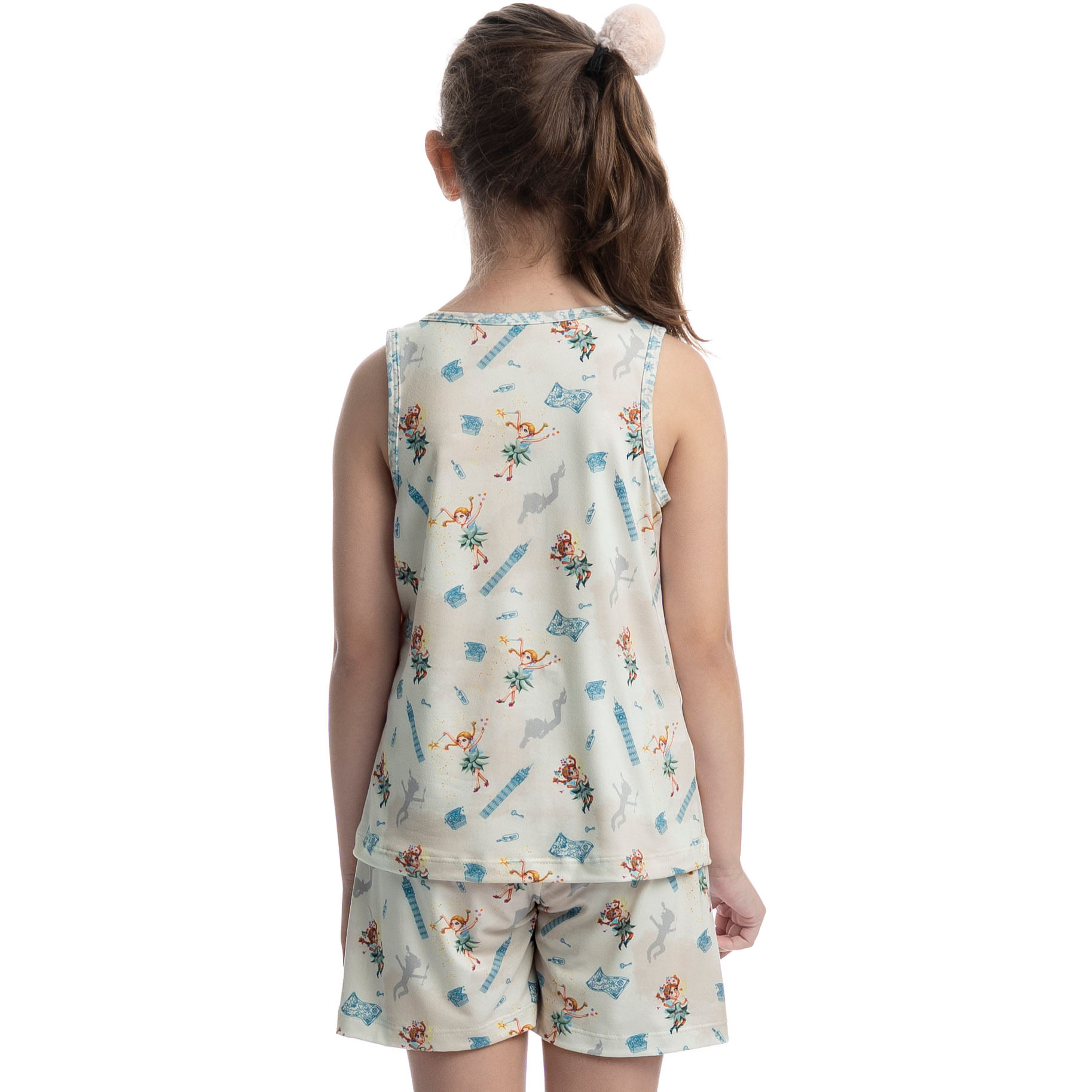 Pijama Infantil Curto Regata Sininho Branco - Imagem 2