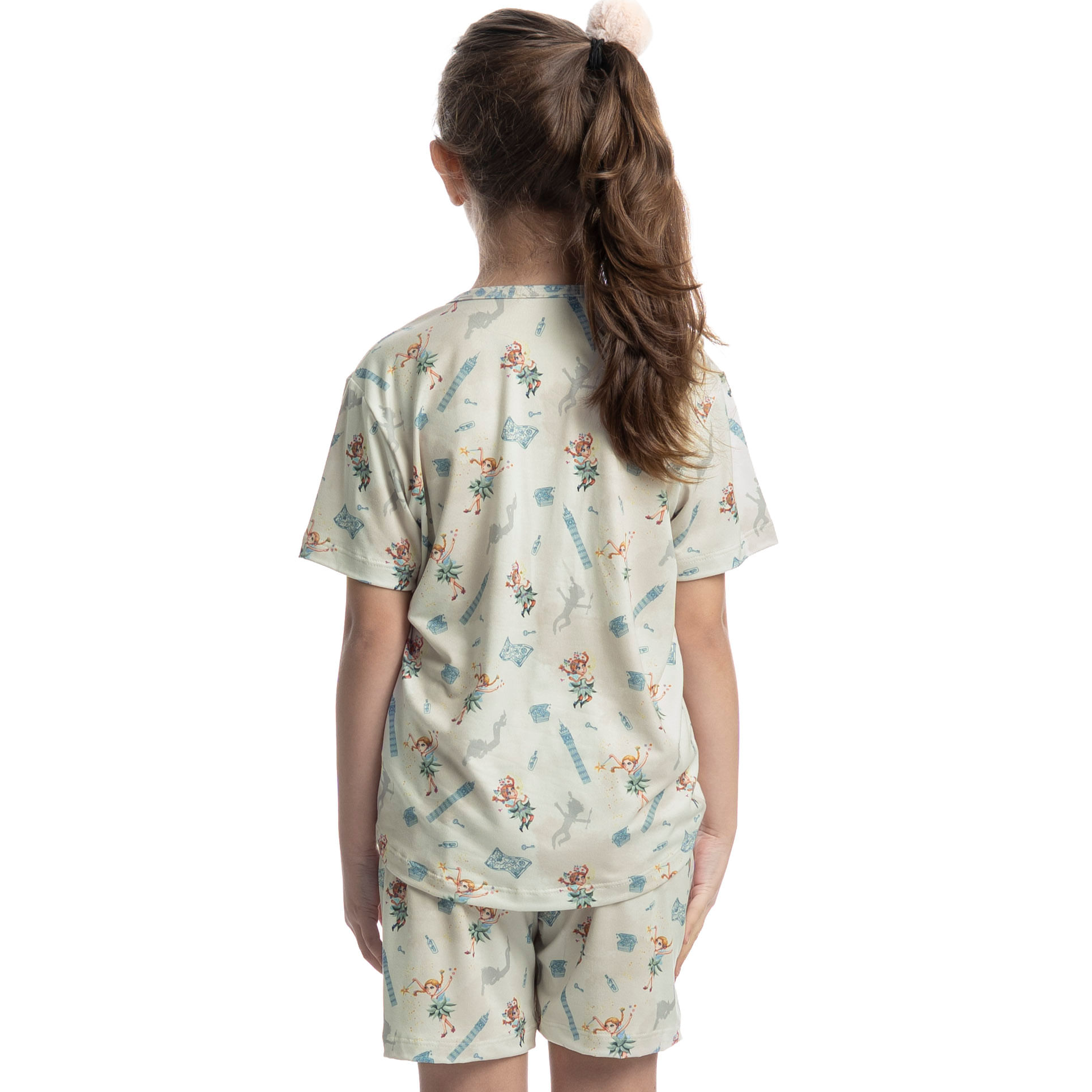 Pijama Curto Infantil Sininho Branco - Imagem 2