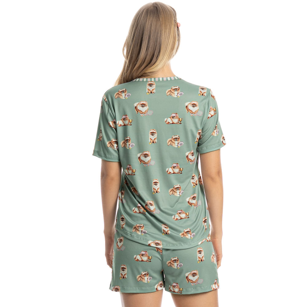 Pijama Curto Lyla Sports Verde - Imagem 2
