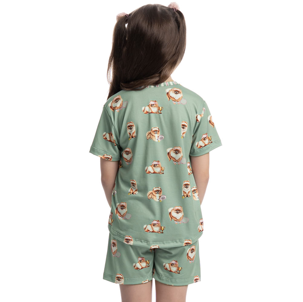 Pijama Curto Infantil Lyla Sports Verde - Imagem 2