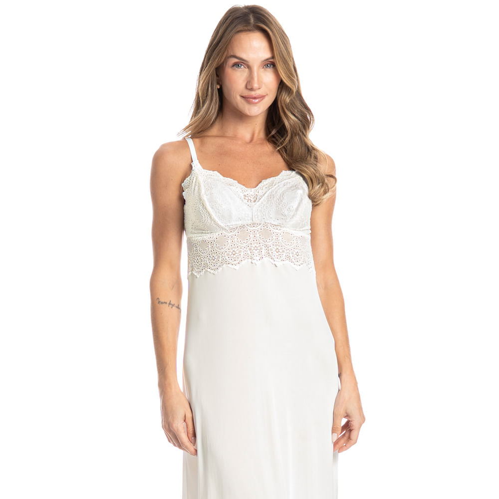 Camisola Longa Amamentação Lótus Branco - Imagem 1