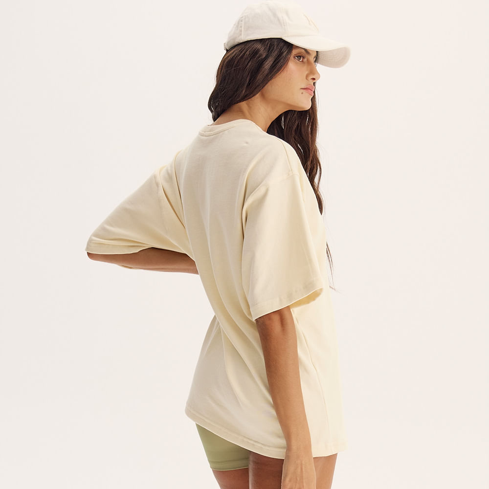 Camiseta Malha Oversized Alfa Sport Bege - Imagem 2