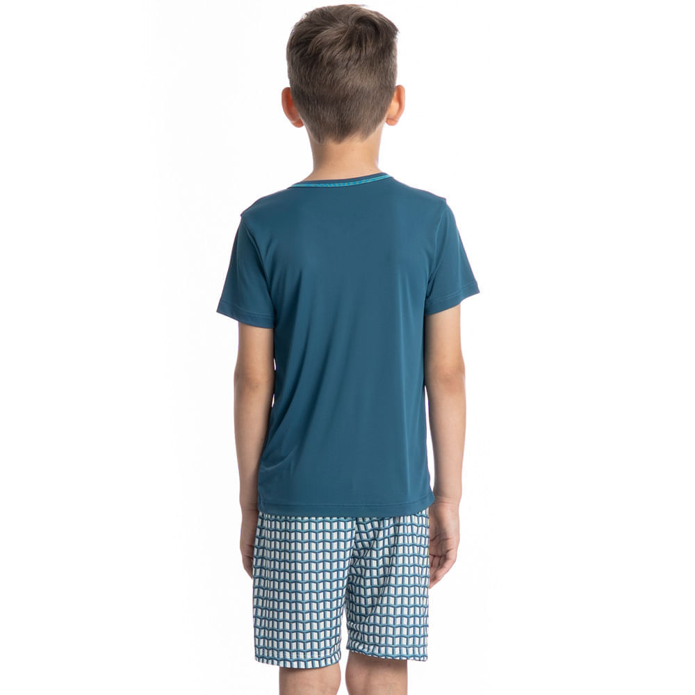 Pijama Masculino Curto Infantil Clóvis Tombini Azul-3 - Imagem 2
