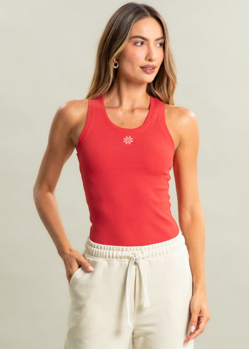Regata Feminina Canelada Megan Vivame Vermelho - Imagem 1