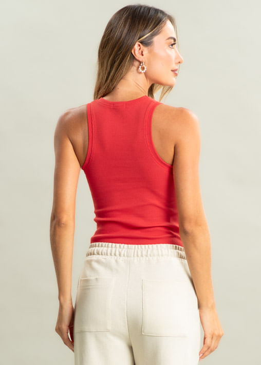 Regata Feminina Canelada Megan Vivame Vermelho - Imagem 2