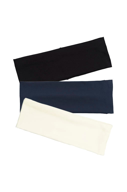 Kit 3 Faixas De Cabelo Larga Neutro Contour Vivame Branco - Imagem 1