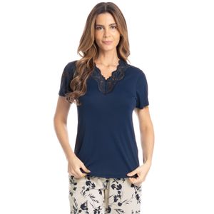 Pijama Feminino Pescador Com Renda Joana
