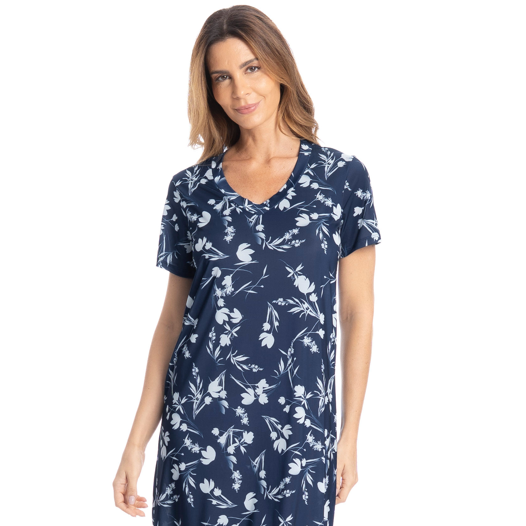 Camisão Feminino Médio Joana Azul-marinho - Imagem 1