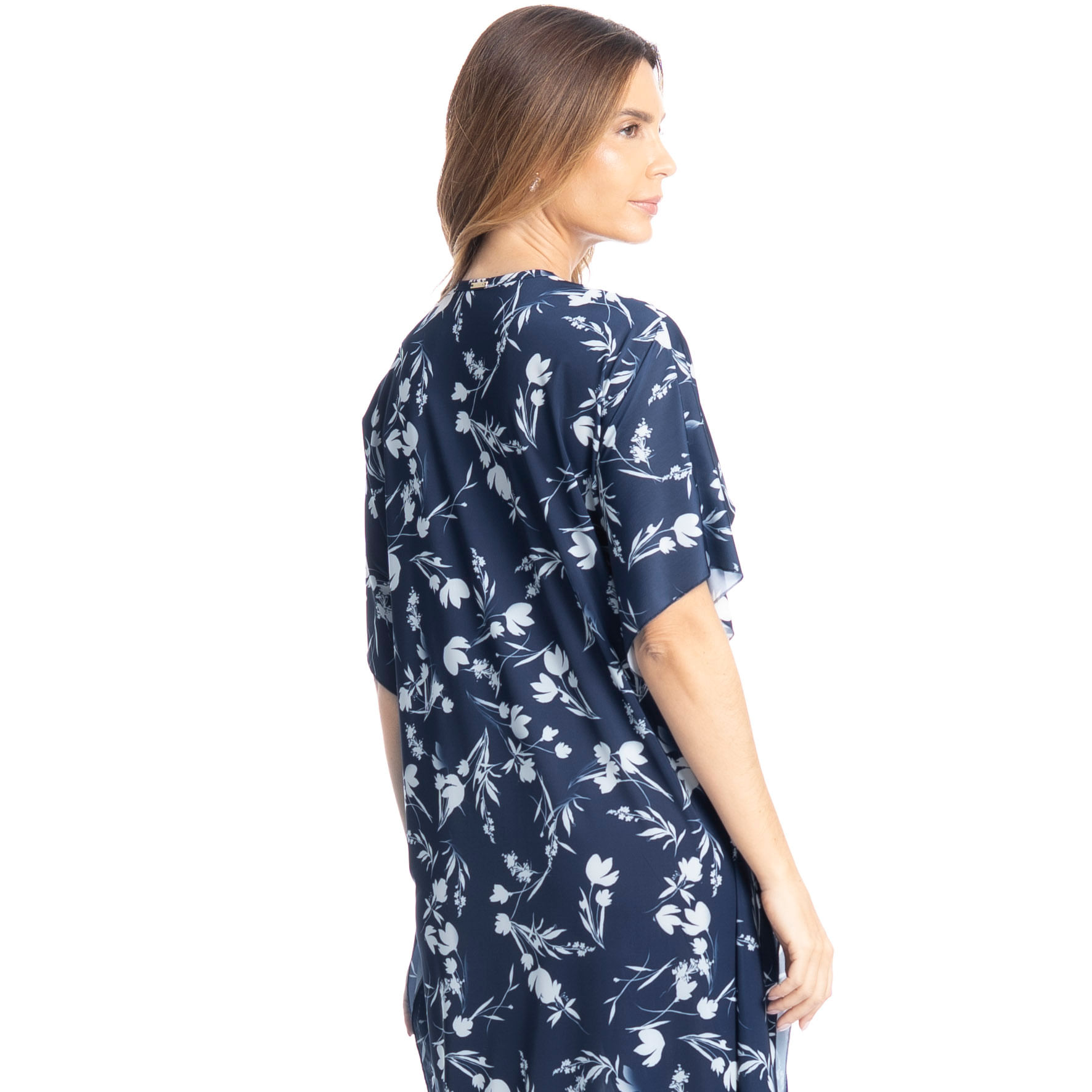 Kaftan Feminino Longo Joana Azul-marinho - Imagem 2