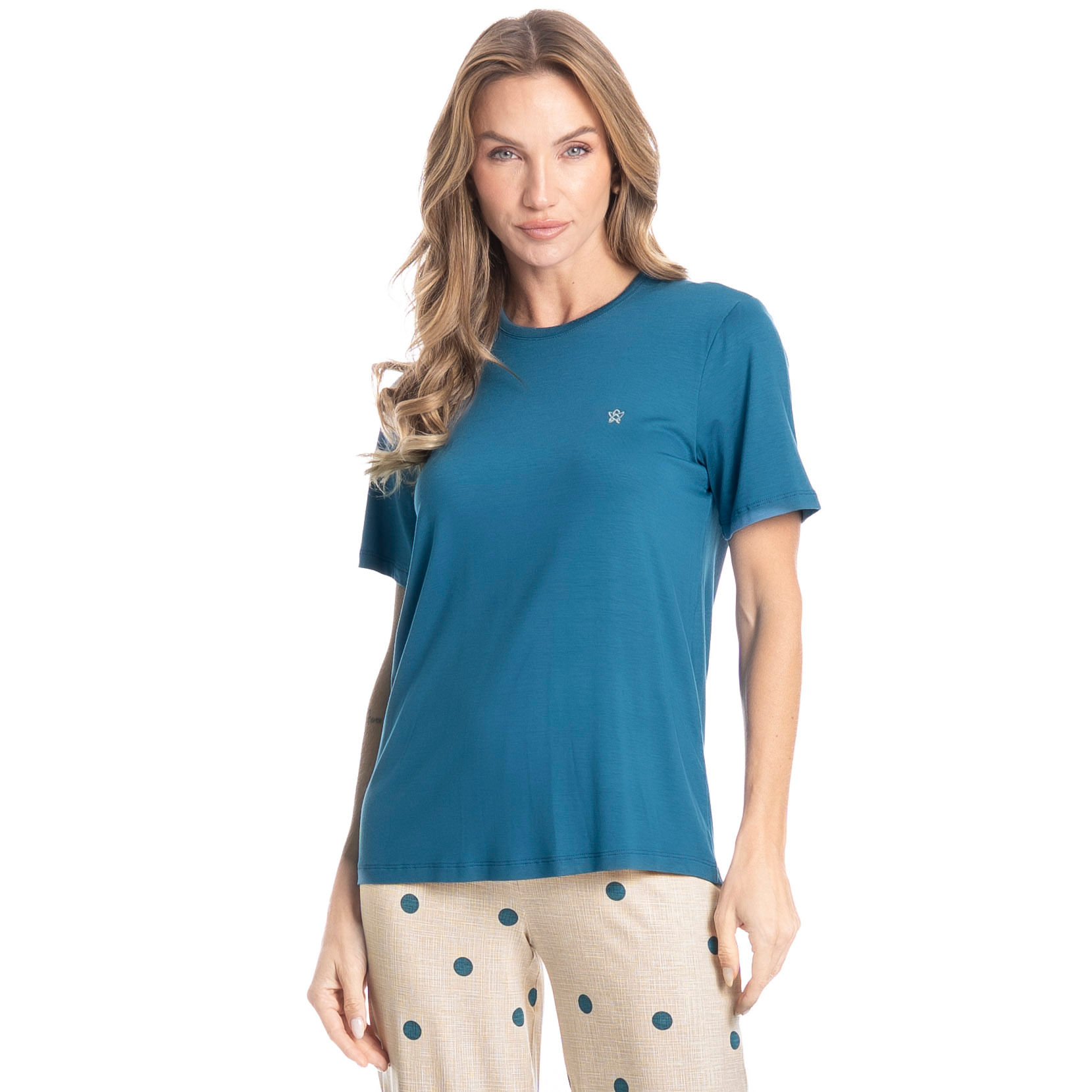 Pijama Feminino Pescador Maiara Azul-2 - Imagem 1