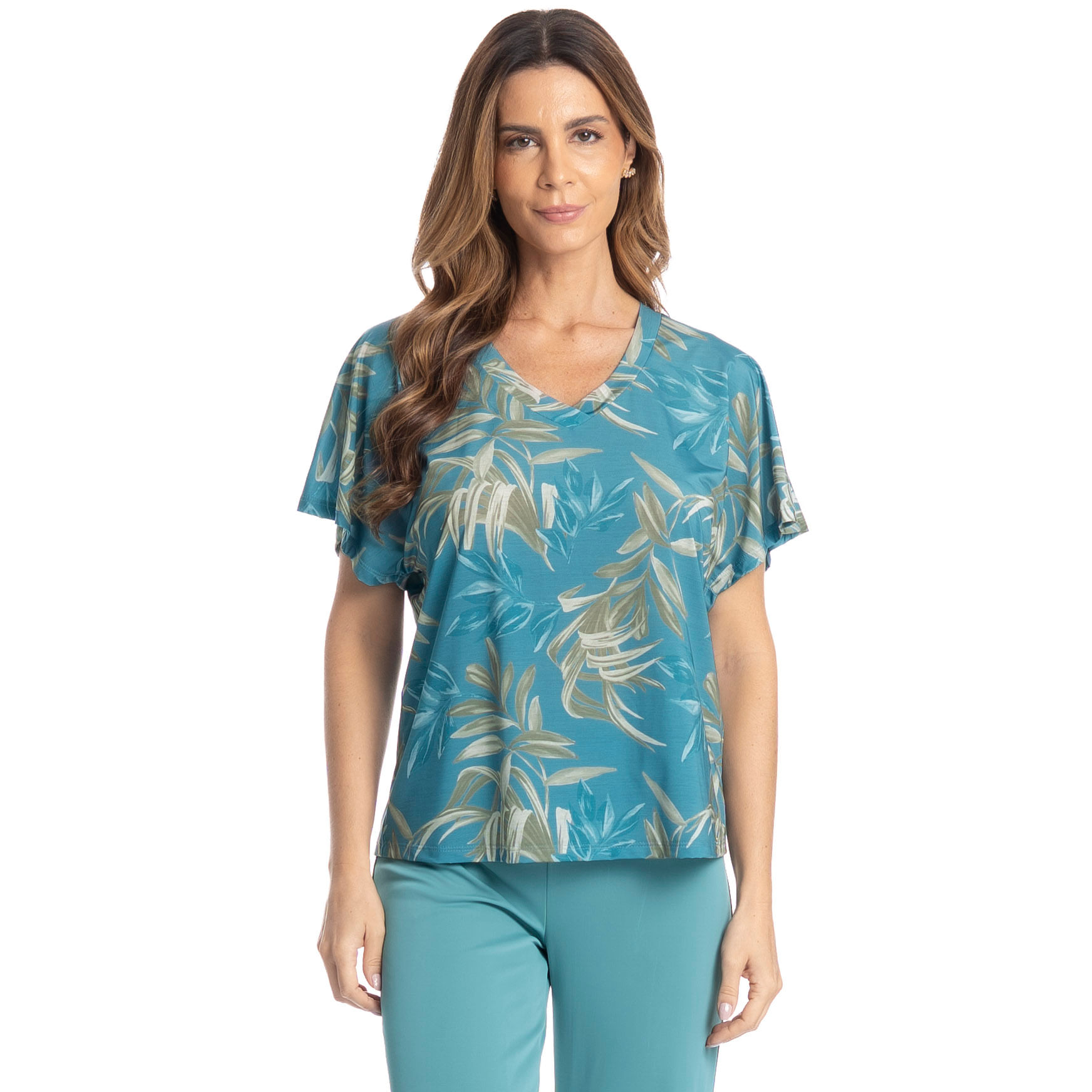 Pijama Feminino Capri Patricia Azul-2 - Imagem 1