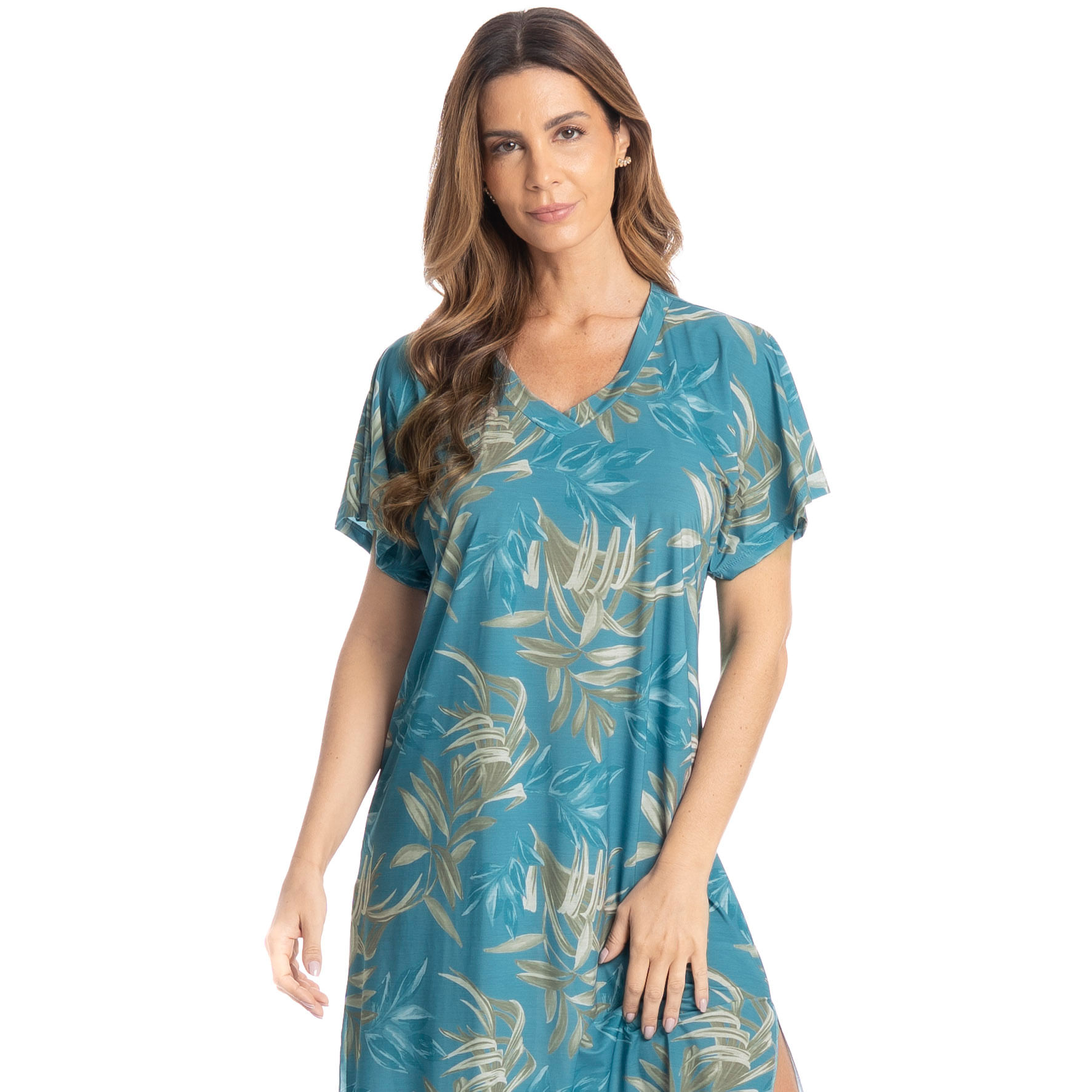 Camisão Feminino Médio Patricia Azul-2 - Imagem 1