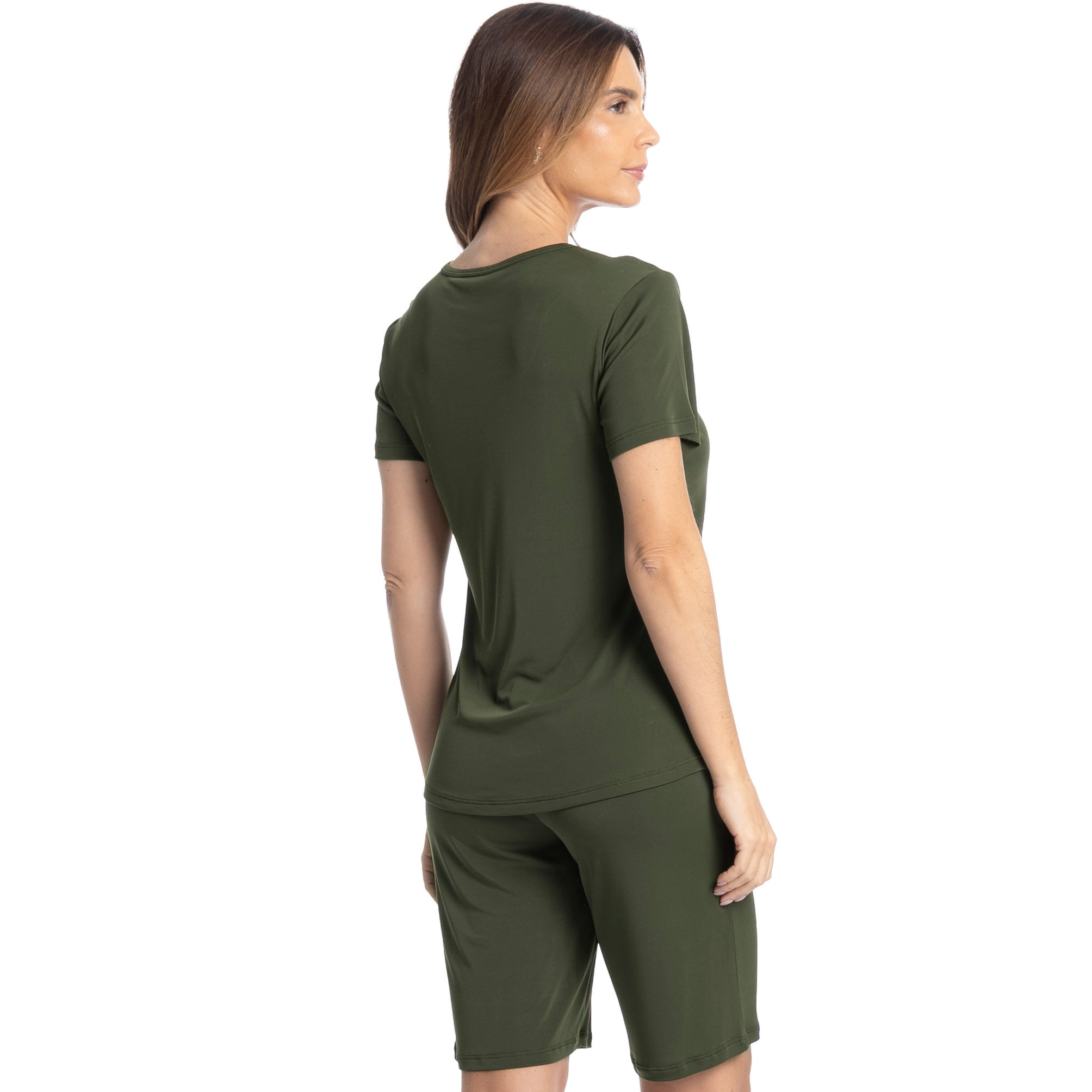 Pijama Feminino Bermuda Amanda Verde - Imagem 2