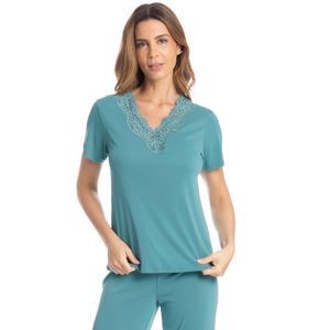 Pijama Feminino Pescador Com Renda Amanda