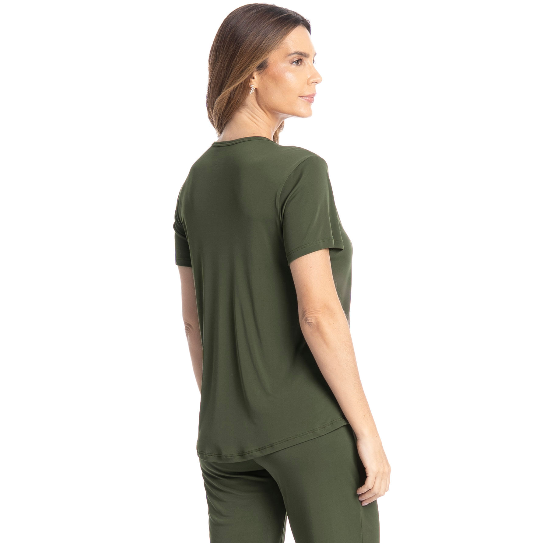 Pijama Feminino Pescador Com Renda Amanda Verde - Imagem 2