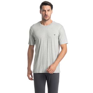Pijama Masculino Longo Manga Curta Henrique Tombini