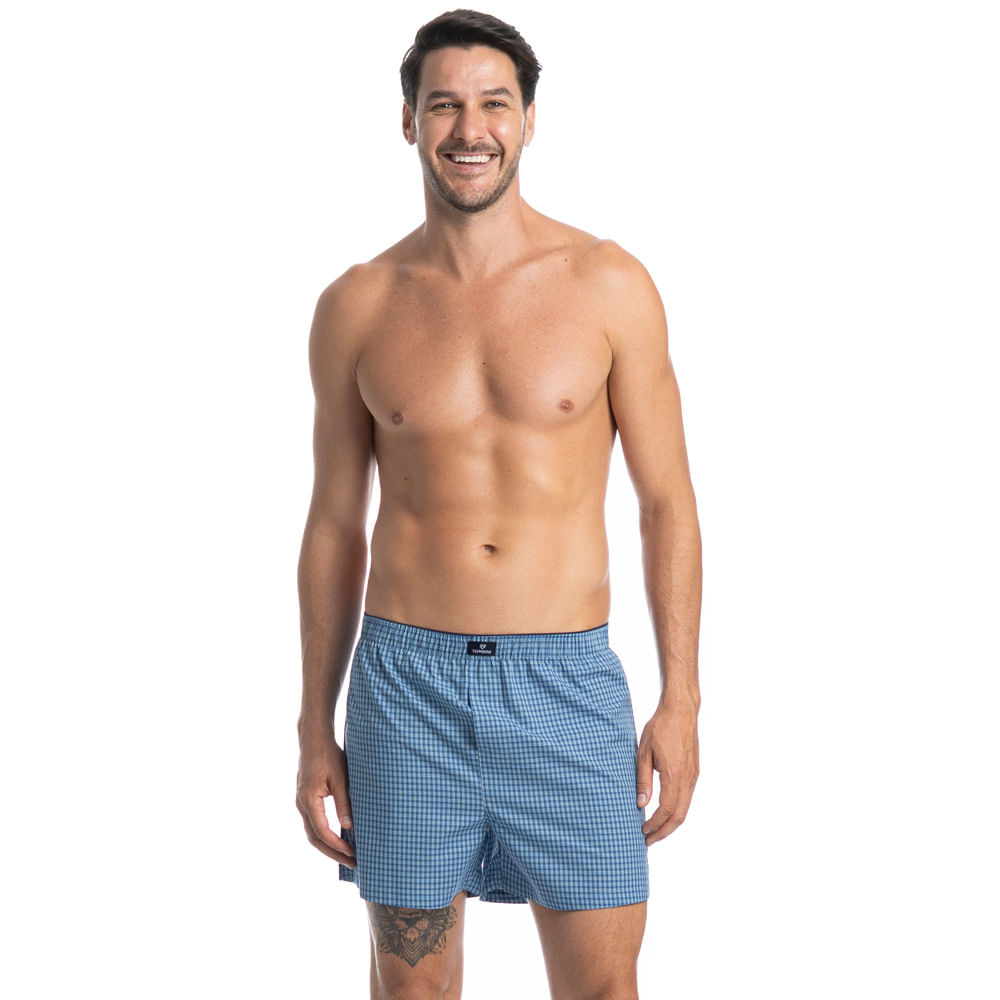 Boxer Masculina Lorenzo Azul-marinho - Imagem 1