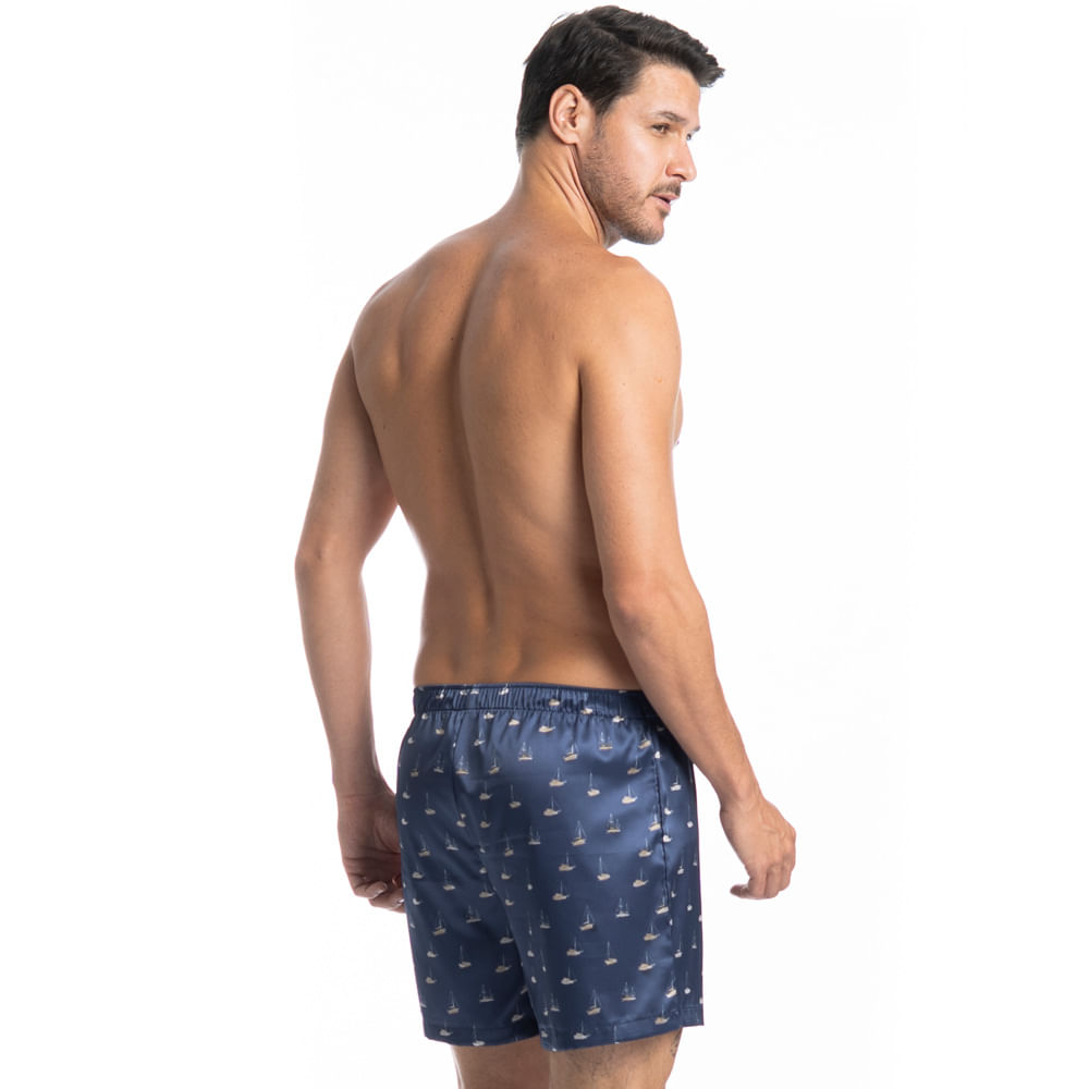 Boxer Masculina Estampada Enzo Tombini Azul-marinho - Imagem 2