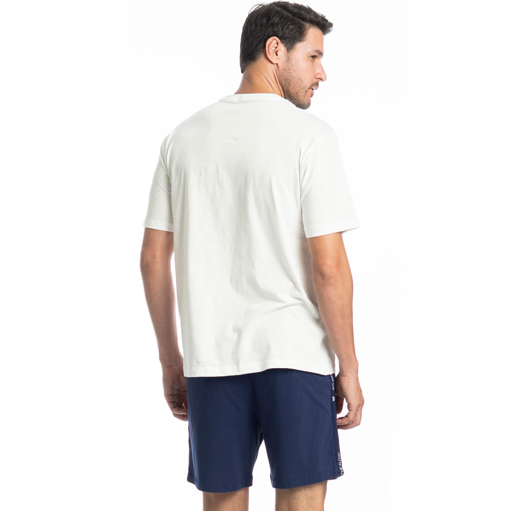 Pijama Masculino Curto Augusto Tombini Azul-marinho - Imagem 2