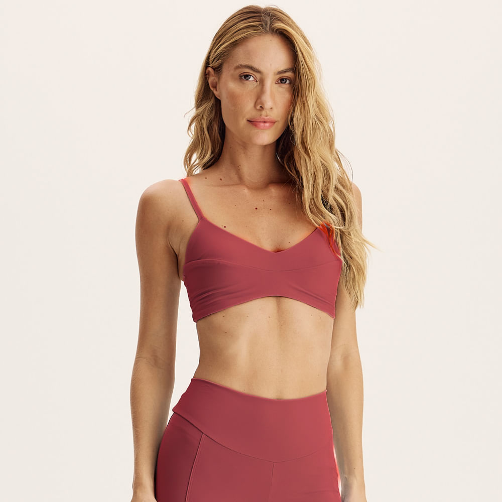 Top Alcinha Decotado Costas Core Power  Vivame Rosa - Imagem 1