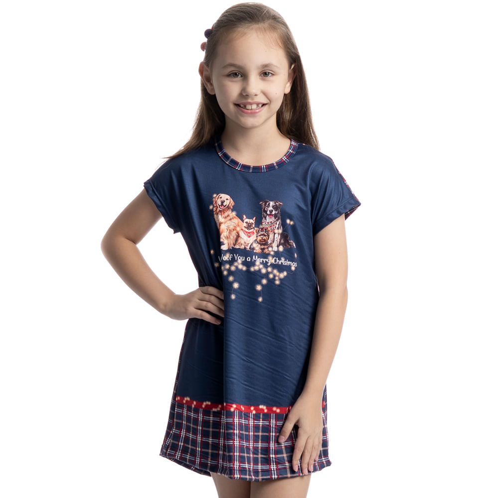 Camisão Curto Infantil Jolly Azul-marinho - Imagem 1