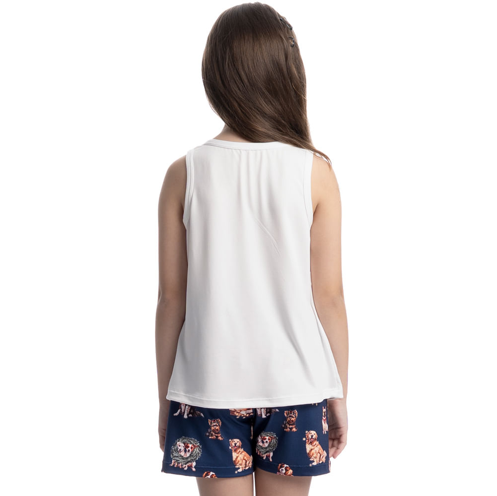 Pijama Infantil Curto Regata Jolly Azul-marinho - Imagem 2