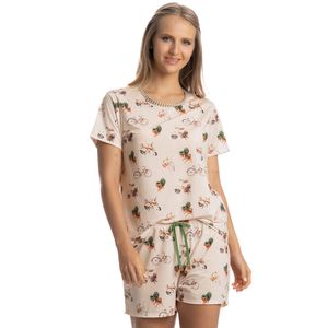 Pijama Curto Feminino Vira Latas