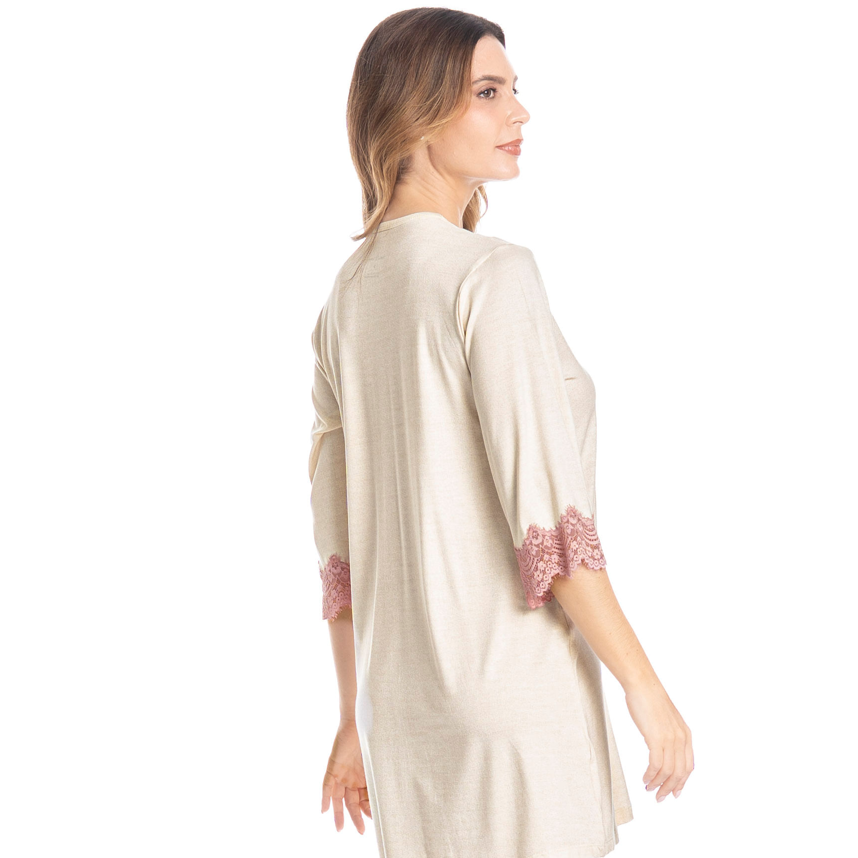 Camisão Curto Abotoado Laura Branco - Imagem 2