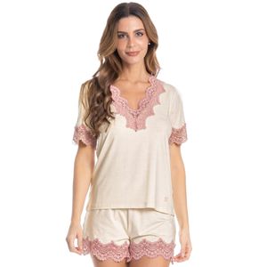 Pijama Curto Com Renda Laura