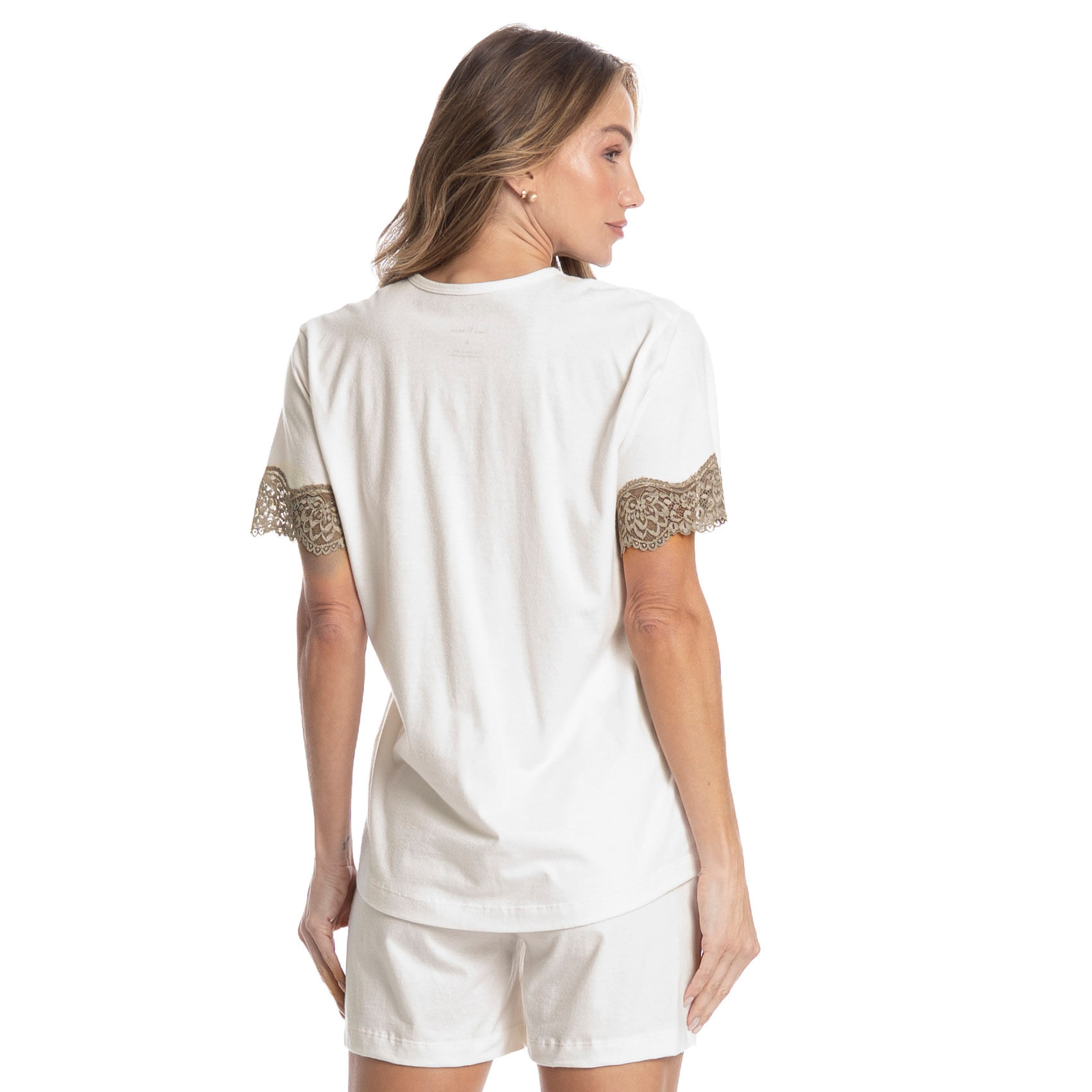 Pijama Curto Americano Bela Branco - Imagem 2