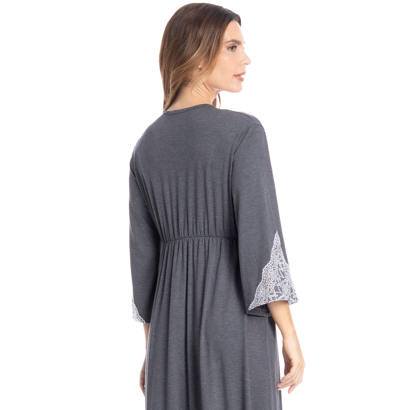 Robe Feminino Longo Bruna Cinza - Imagem 2