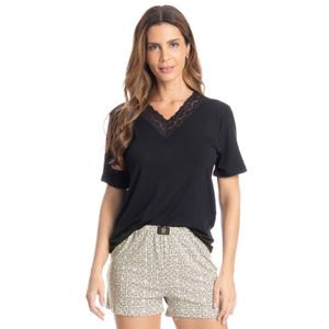 Pijama Curto Com Renda Grécia