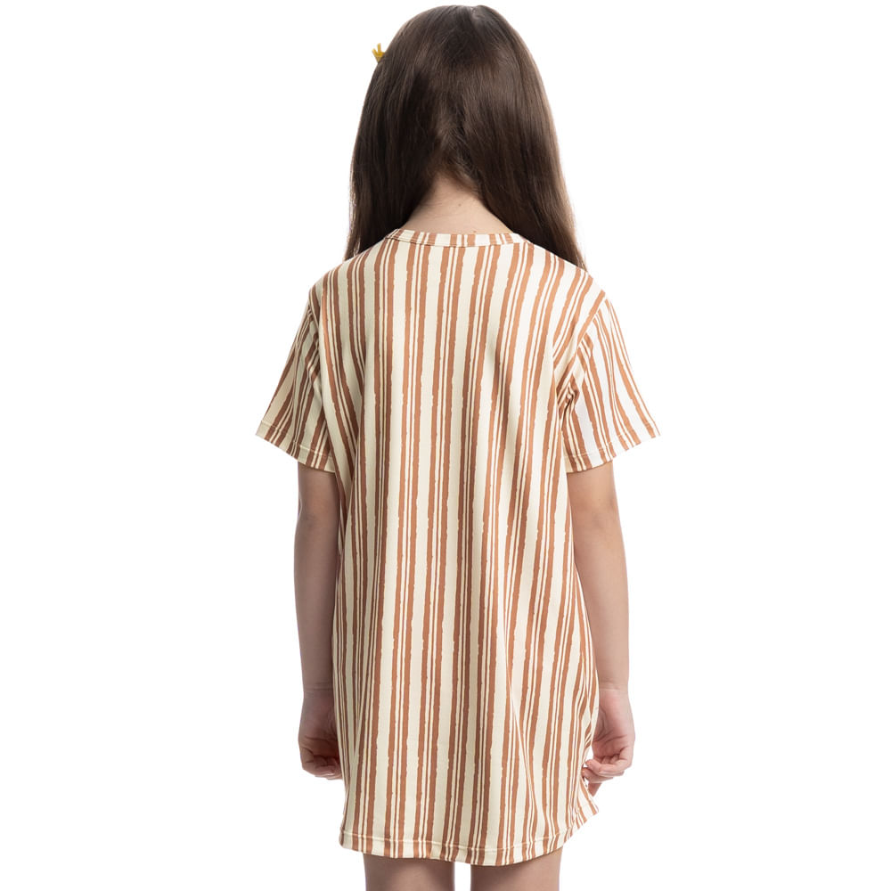 Camisão Curto Infantil Moka Branco - Imagem 2
