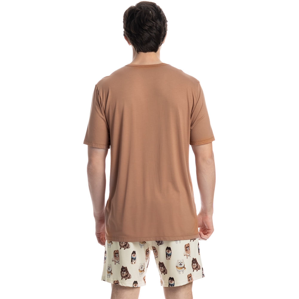 Pijama Masculino Curto Moka Tombini Branco - Imagem 2