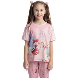 Pijama Infantil Longo Manga Curta Alice