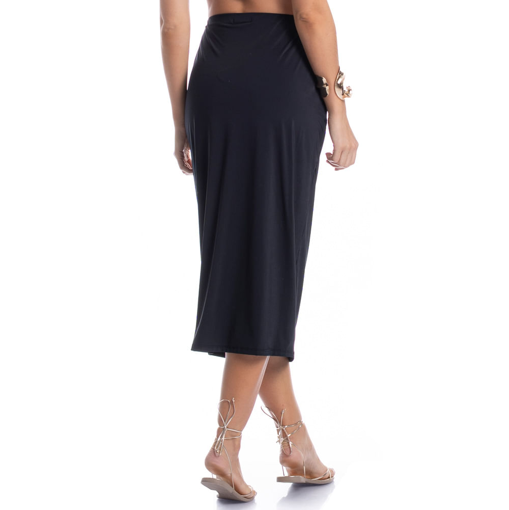Saia Lateral Franzida Pérsia Preto - Imagem 2