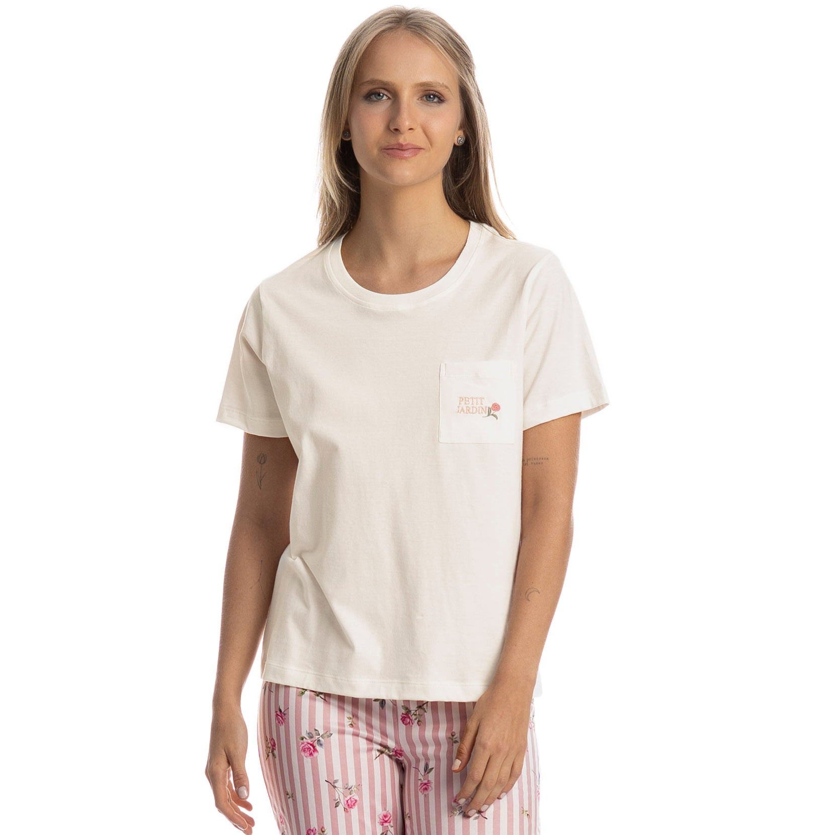 Pijama Feminino Pescador Rita Rosa-3 - Imagem 1