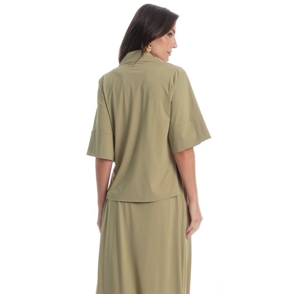 Camisa Feminina Curta Malaga Verde - Imagem 2