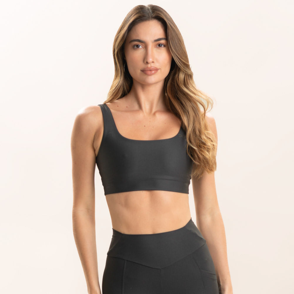 Top Paralelo Round Run Vivame Preto - Imagem 1