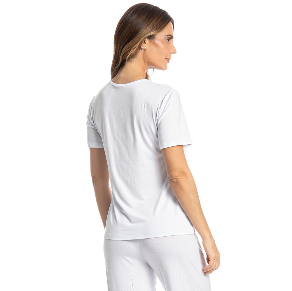 Pijama Feminino Capri Selene Branco - Imagem 2