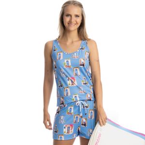 Pijama Feminino Curto Regata Cats