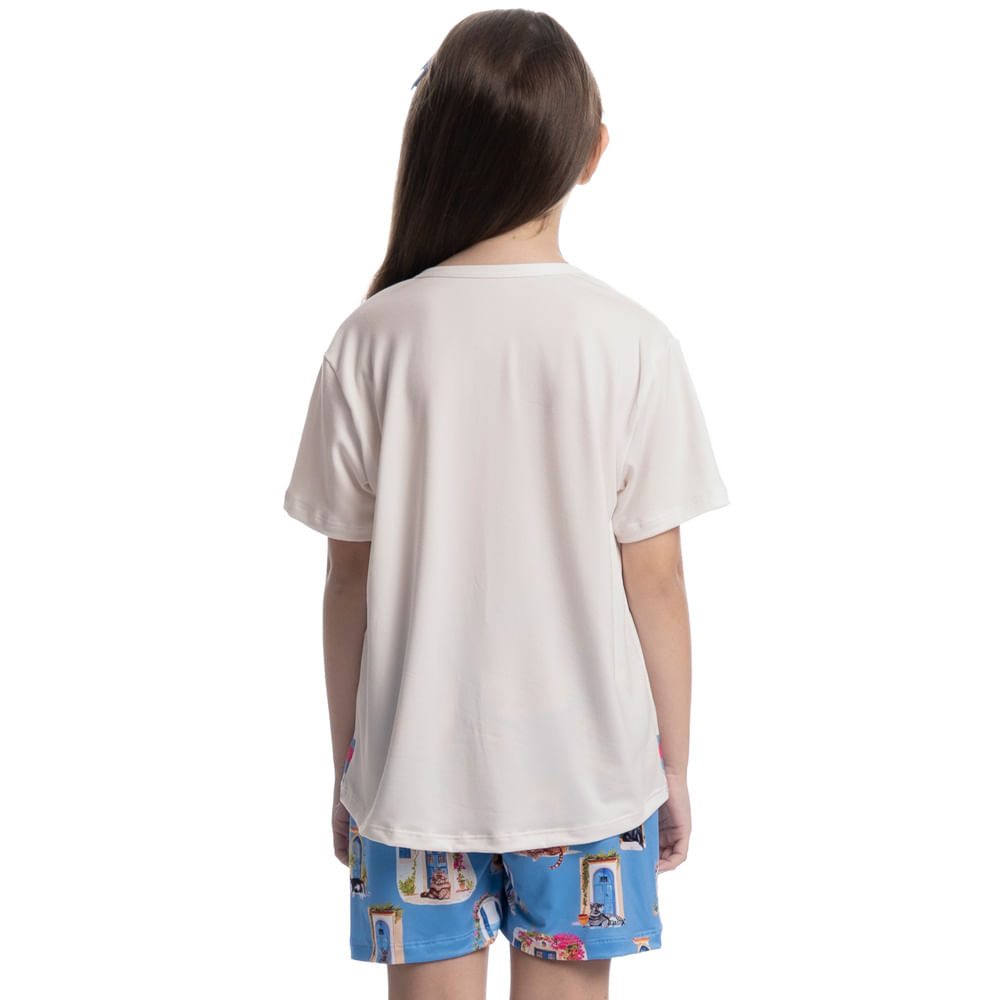 Pijama Curto Infantil Cats Azul-2 - Imagem 2