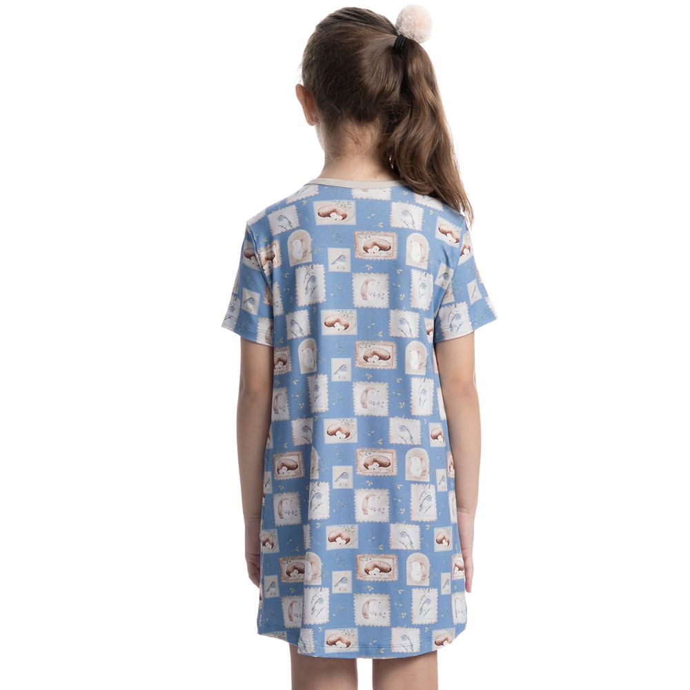 Camisão Infantil Com Bolso Forest Azul - Imagem 2