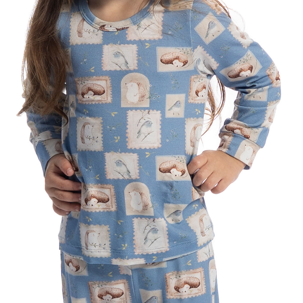 Pijama Infantil Longo Forest Azul - Imagem 2