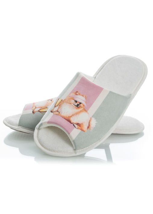 Chinelo Aberto Em Atoalhado Lyla Sports Branco - Imagem 1