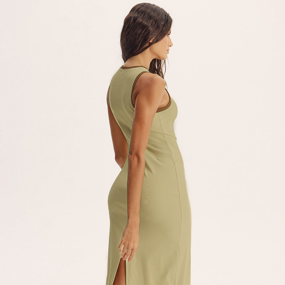 Vestido Midi Rib Matte Verde - Imagem 2